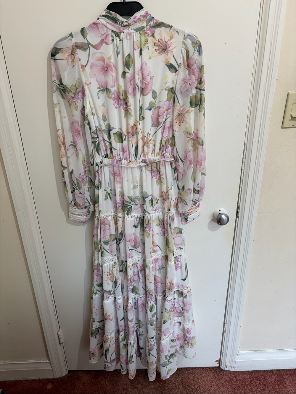 Ever New White Floral Maxi Dress with Pink & Green Print - Picture 3 of 9